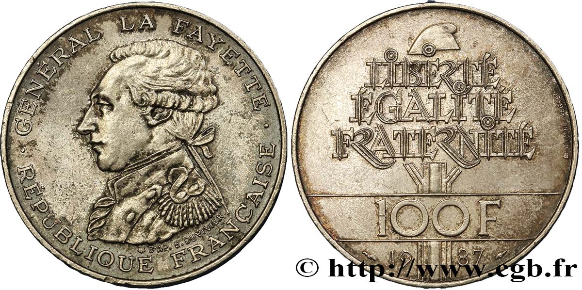 100 francs Égalité - La Fayette 1987 F.455/2 SS
