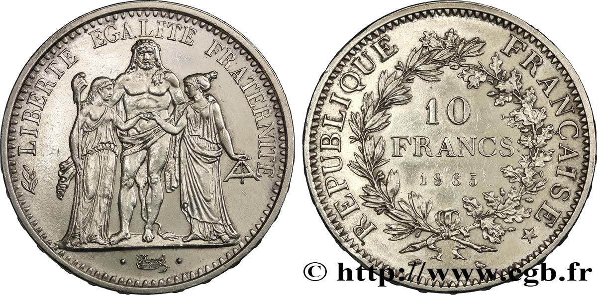 10 francs Hercule 1965  F.364/3 AU50 