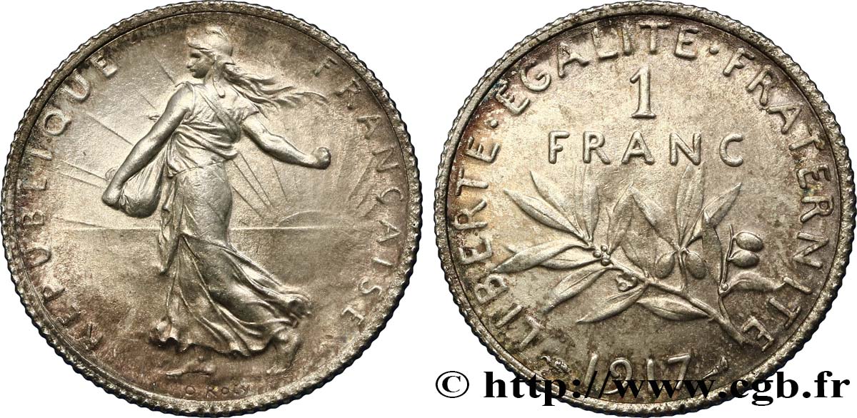 1 franc Semeuse 1917  F.217/23 AU 