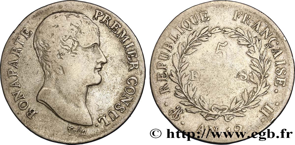 5 francs Bonaparte Premier Consul 1804 La Rochelle F.301/15 S20 