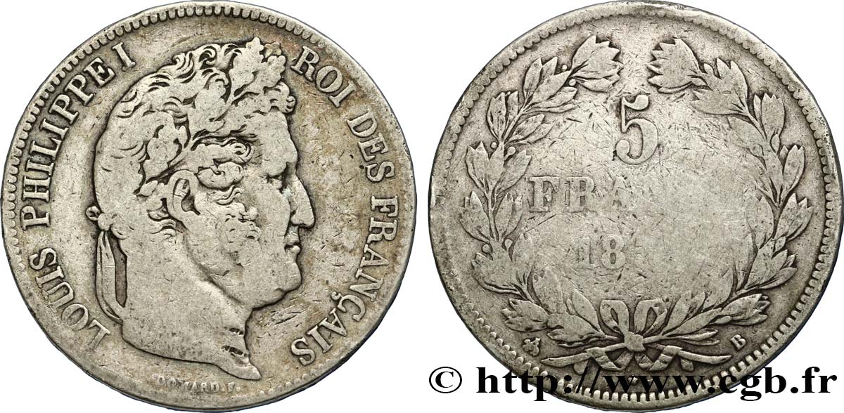5 francs IIe type Domard 183? Rouen F.324/54 B12 