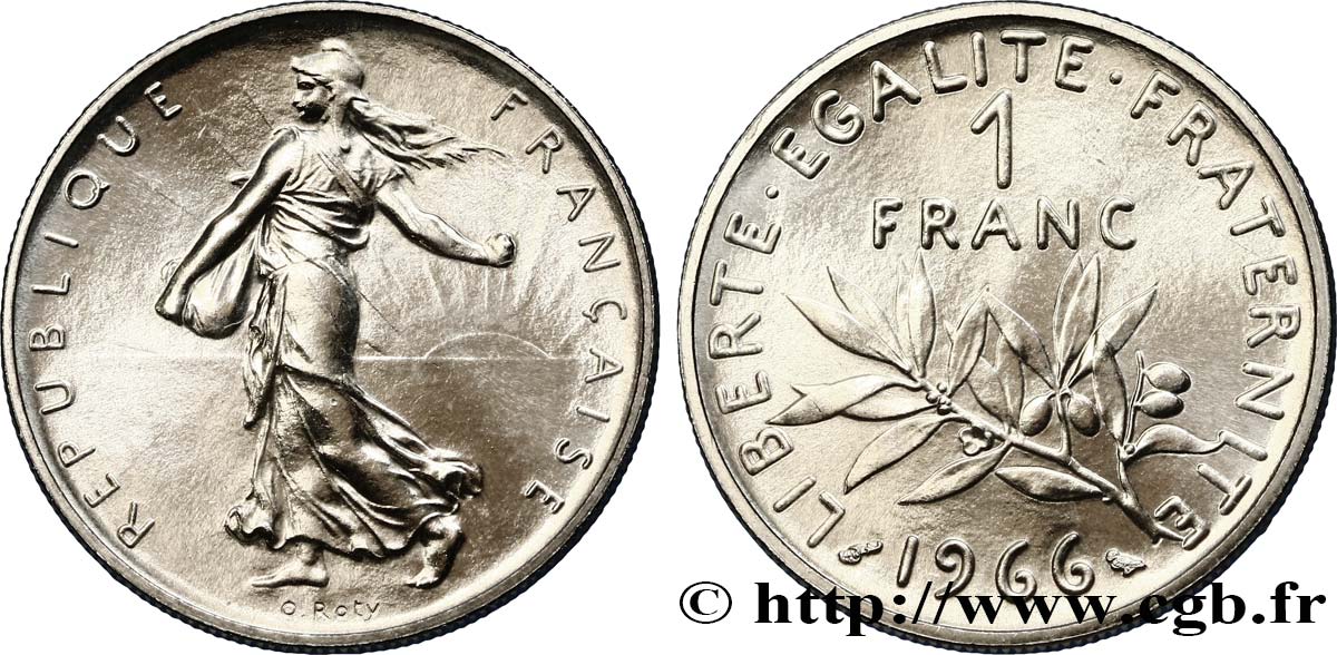 1 franc Semeuse, nickel 1966 Paris F.226/11 MS65 