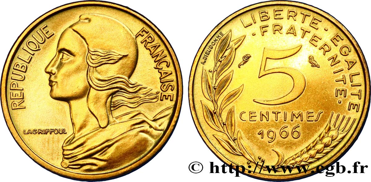 5 centimes Marianne 1966 Paris F.125/2 MS 