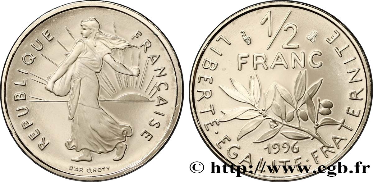 1/2 franc Semeuse, BE (Belle Épreuve) 1996 Pessac F.198/39 var. FDC67 