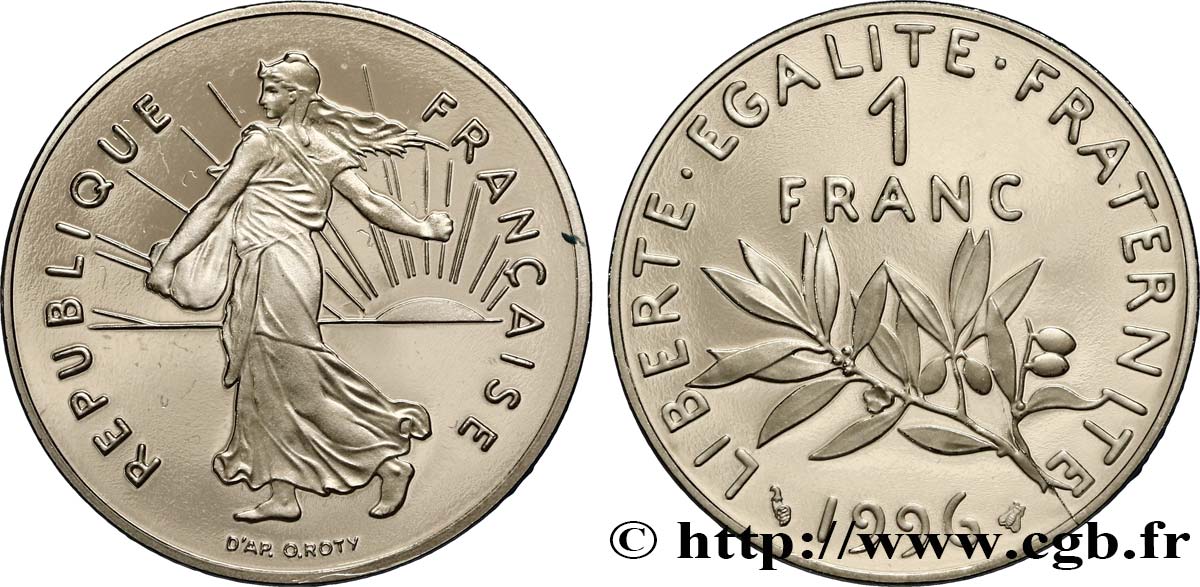 1 franc Semeuse, nickel, BE (Belle Épreuve) 1996 Pessac F.226/44 var. ST67