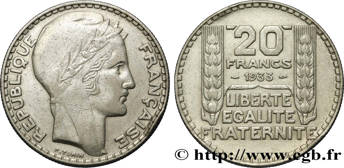 20 francs Turin 1933 F.400/5 MB35