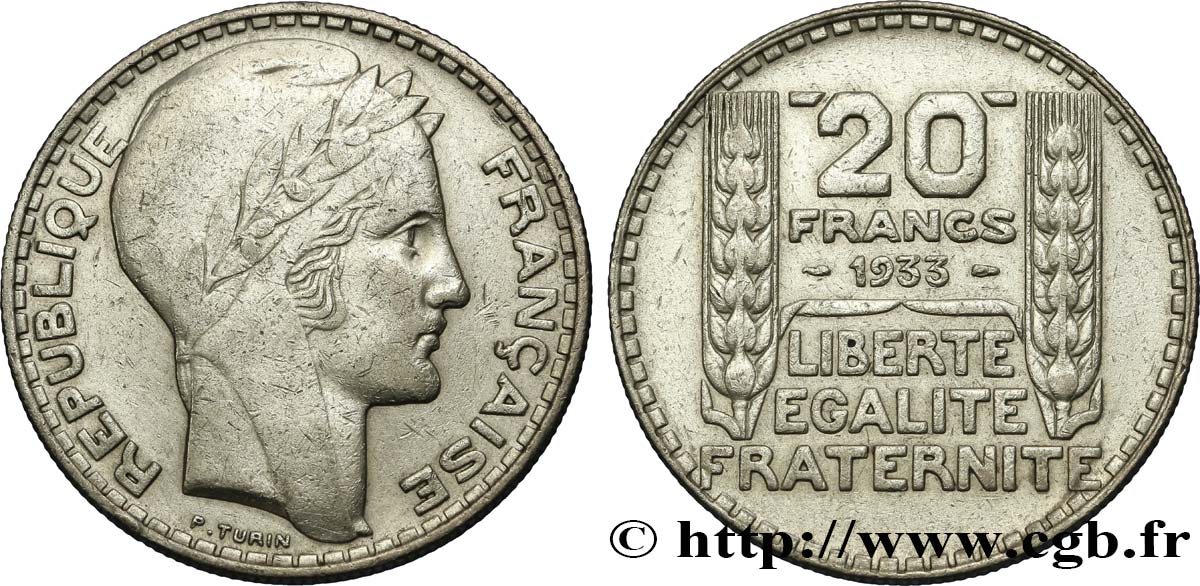 20 francs Turin 1933  F.400/5 XF45 