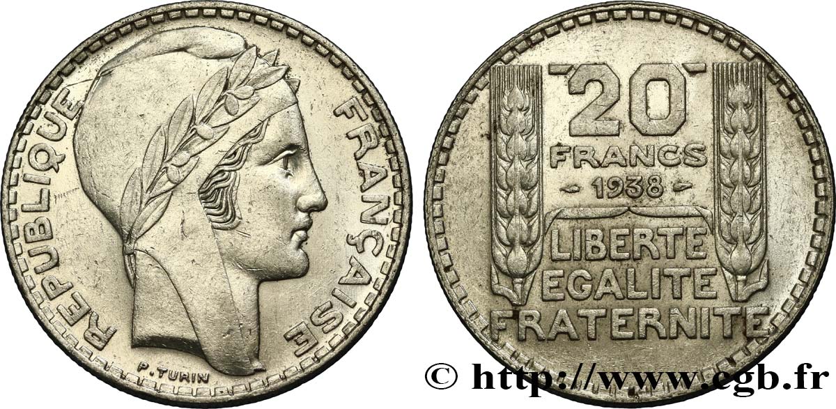 20 francs Turin 1938  F.400/9 AU55 