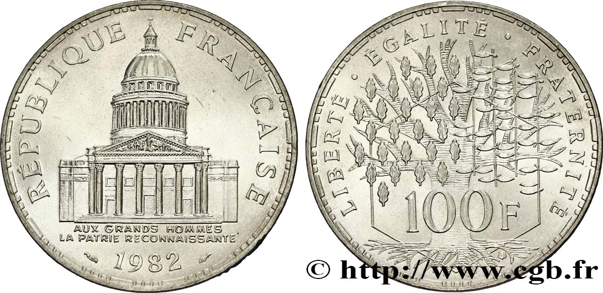 100 francs Panthéon 1982  F.451/2 SUP58 