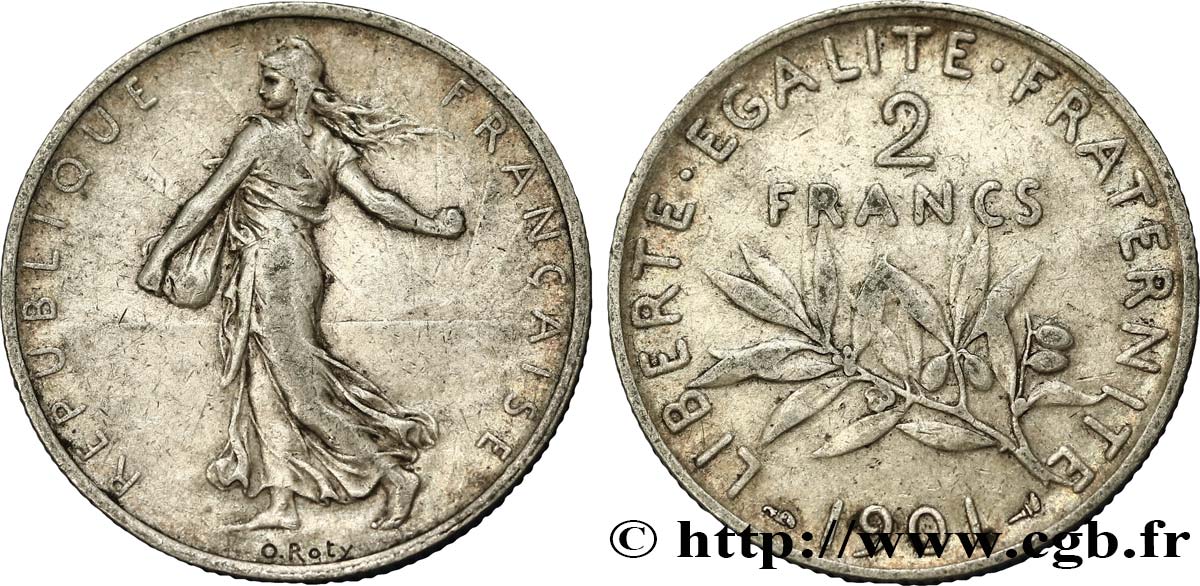2 francs Semeuse 1901  F.266/6 TB30 