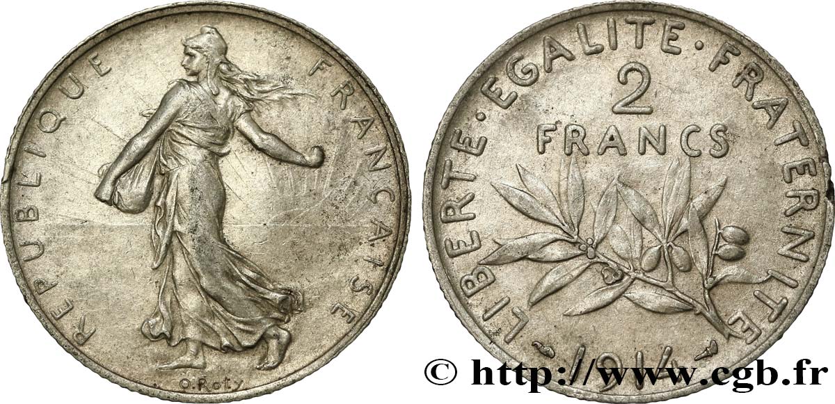 2 francs Semeuse 1914  F.266/15 XF40 