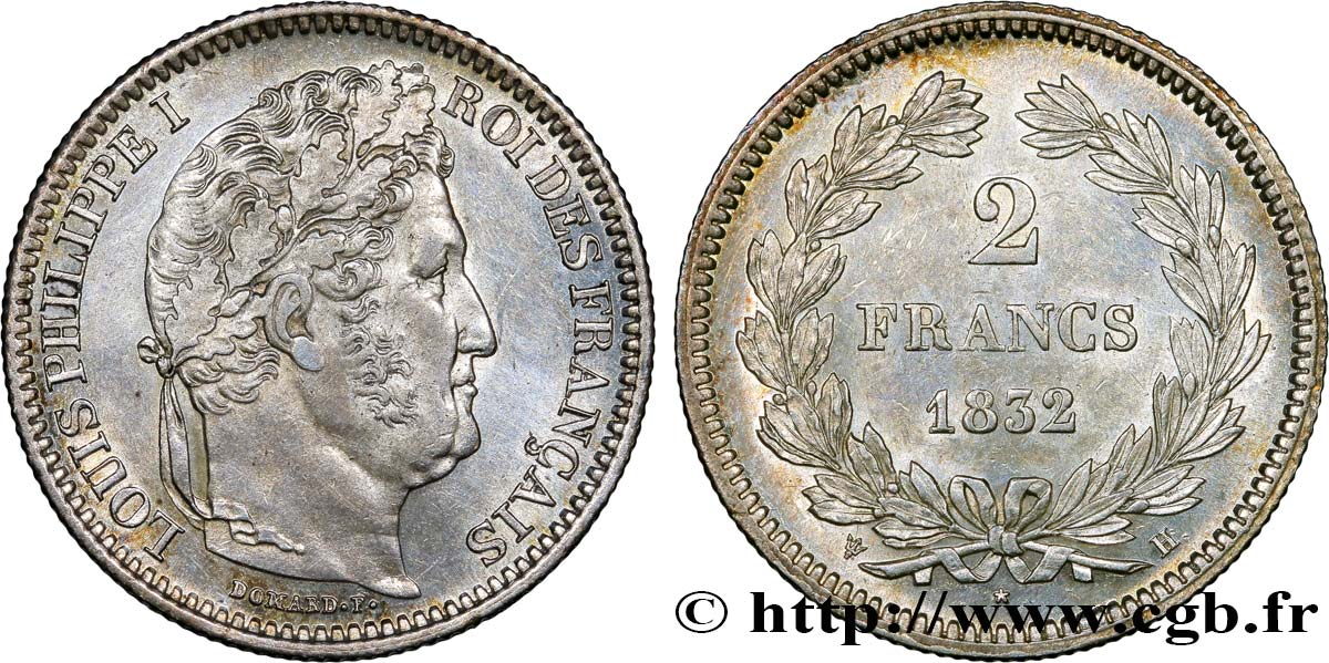 2 francs Louis-Philippe 1832  La Rochelle F.260/8 MS61 