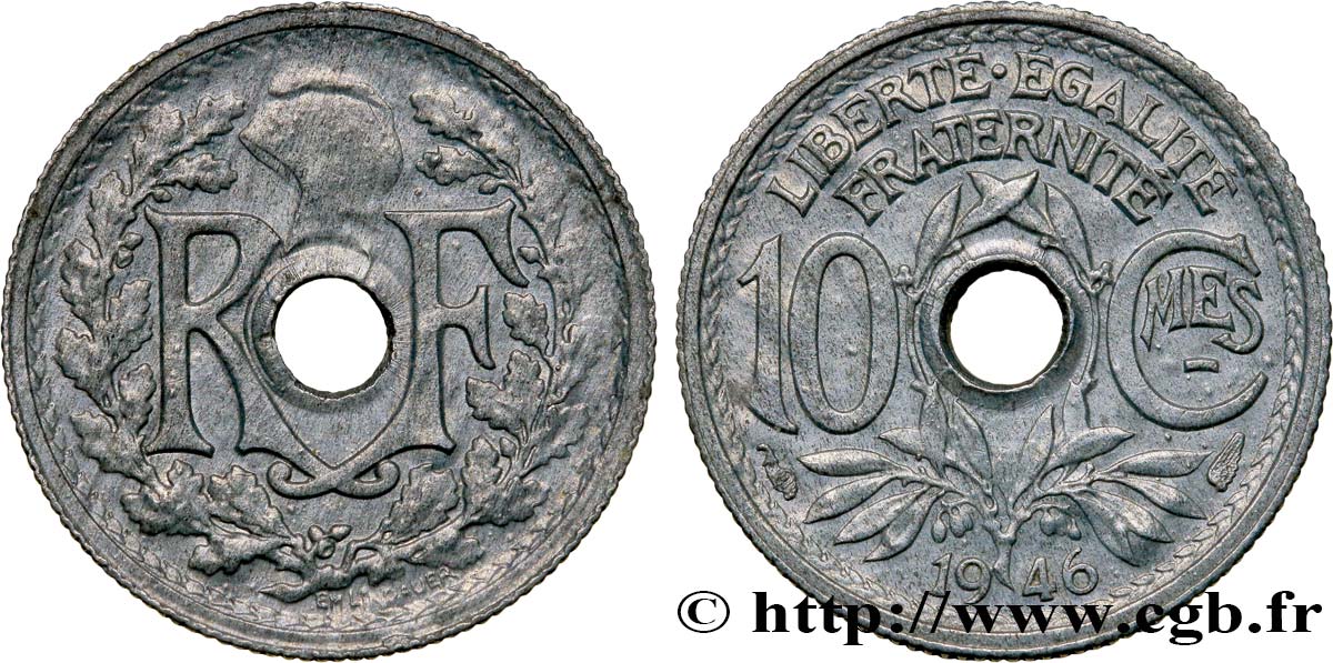 10 centimes Lindauer, petit module 1946 s.l. F.143/5 MS63 