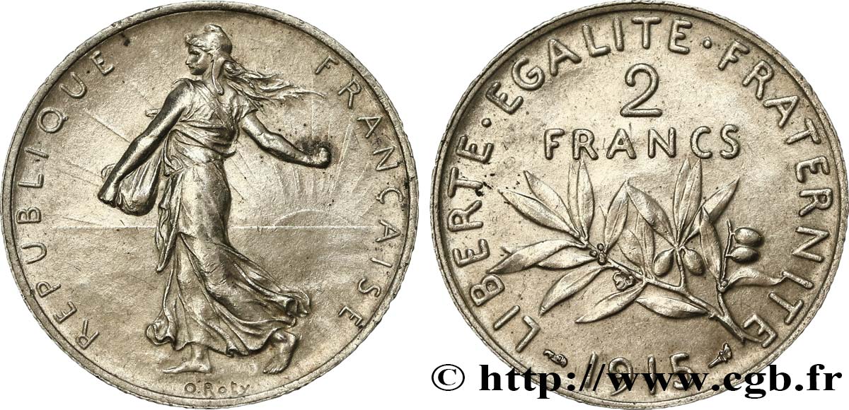 2 francs Semeuse 1915  F.266/17 AU58 