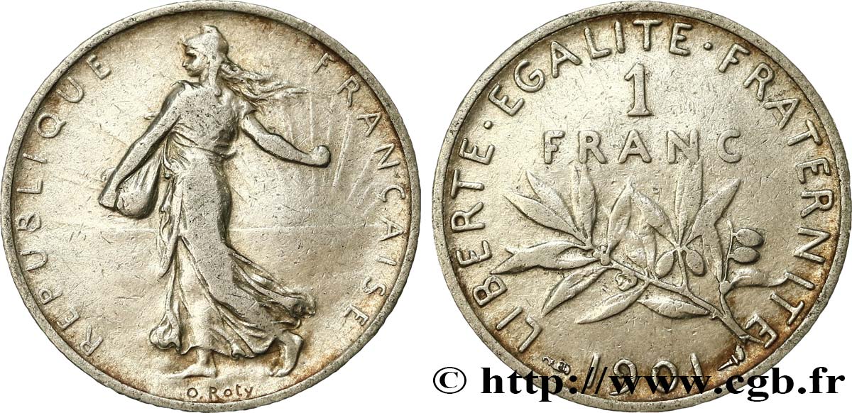 1 franc Semeuse 1901 Paris F.217/6 TB25 
