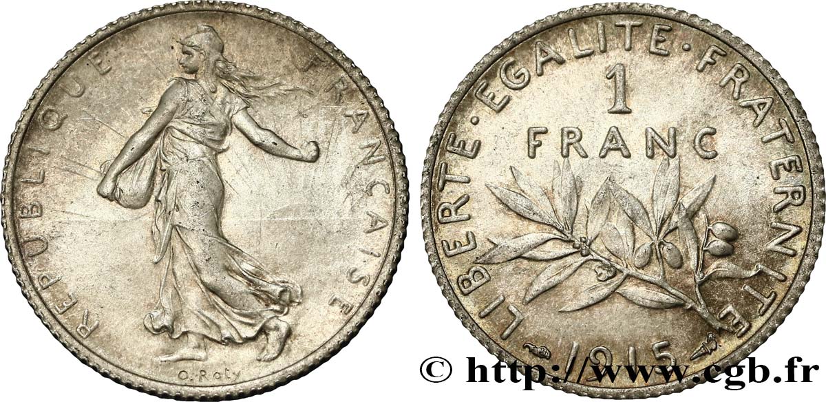 1 franc Semeuse 1915 Paris F.217/21 MS63 
