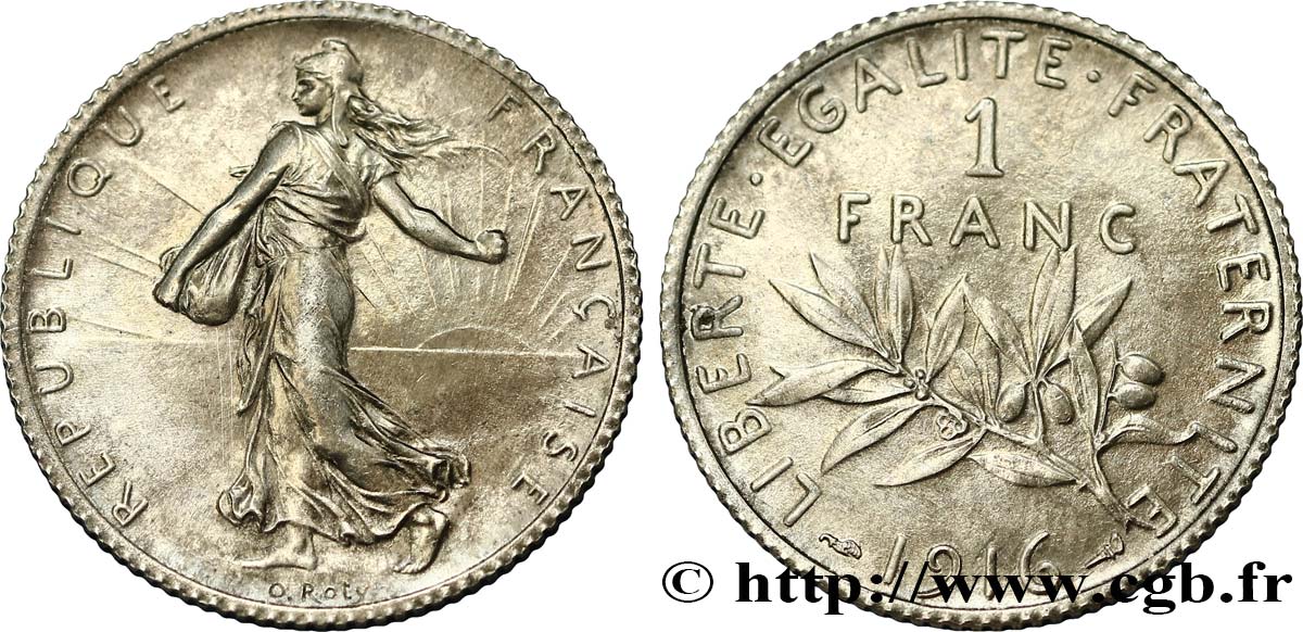 1 franc Semeuse 1916 Paris F.217/22 MS60