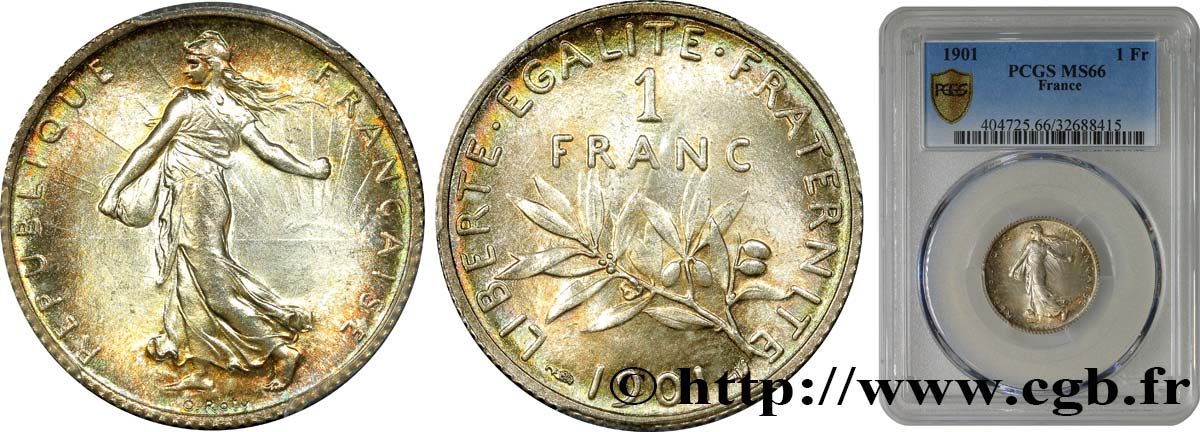 1 franc Semeuse 1901  F.217/6 FDC66 PCGS