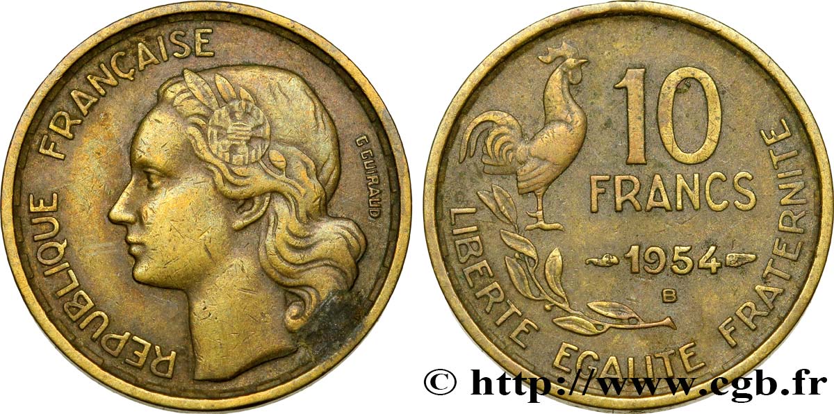 10 francs Guiraud 1954 Beaumont-Le-Roger F.363/11 BB45 