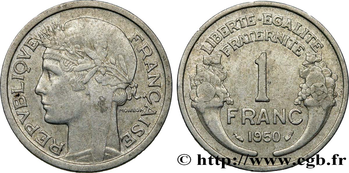 1 franc Morlon, légère 1950 F.221/17 XF45
