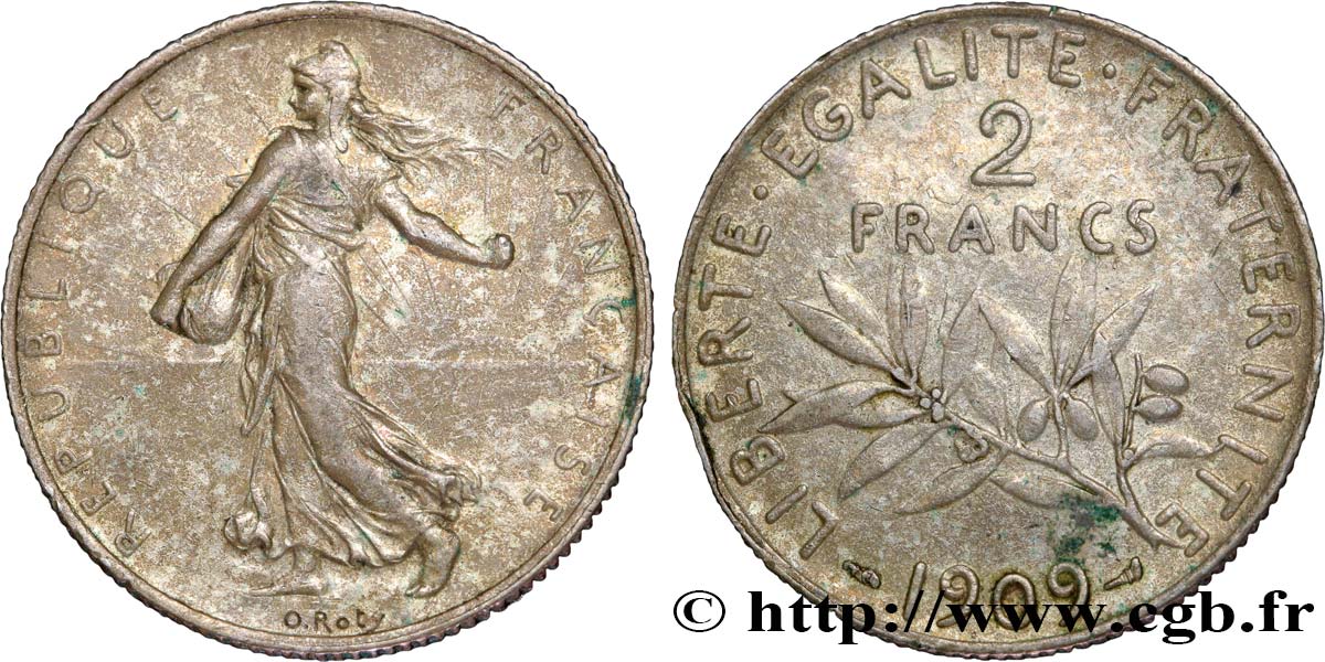 2 francs Semeuse 1909 F.266/11 BB45