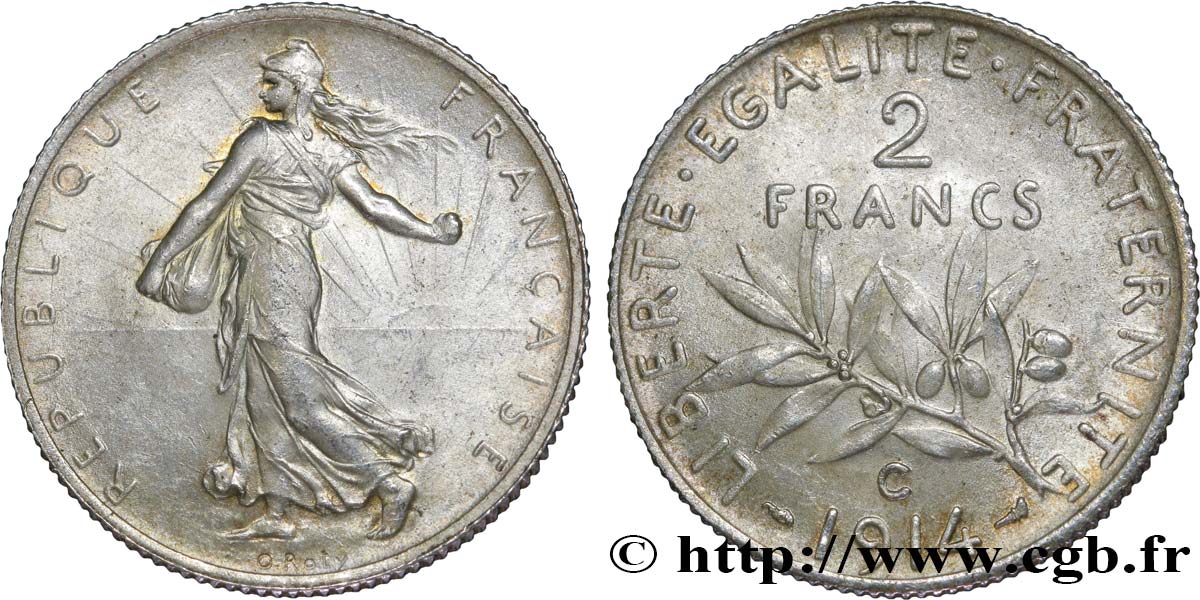 2 francs Semeuse 1914 Castelsarrasin F.266/16 VZ58 