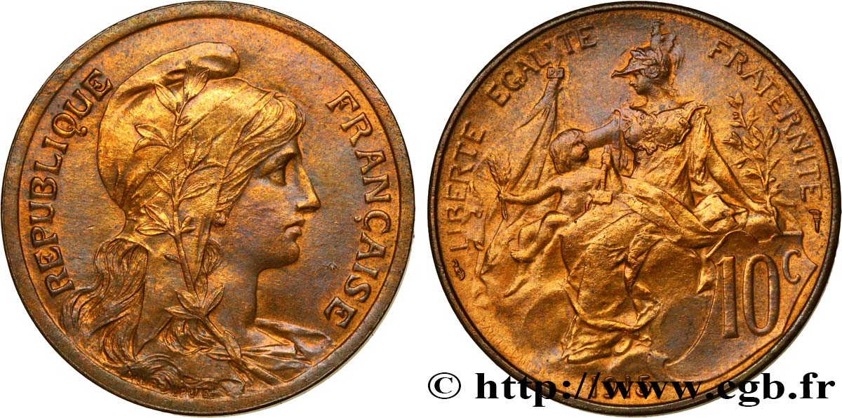 10 centimes Daniel-Dupuis 1915  F.136/25 SUP58 