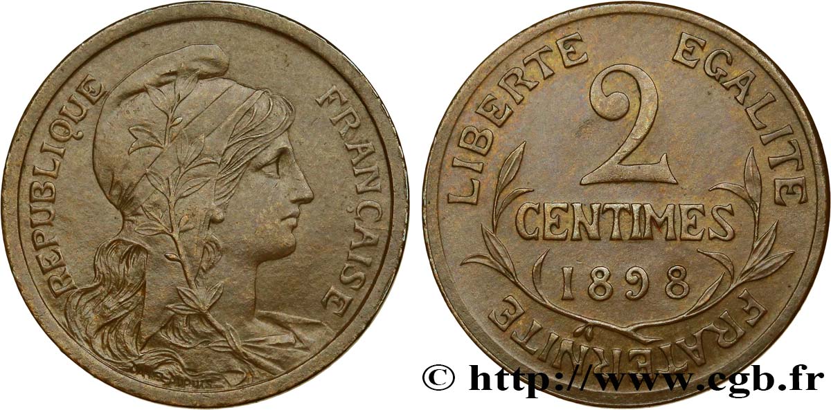 2 centimes Daniel-Dupuis 1898 Paris F.110/1 SUP55 