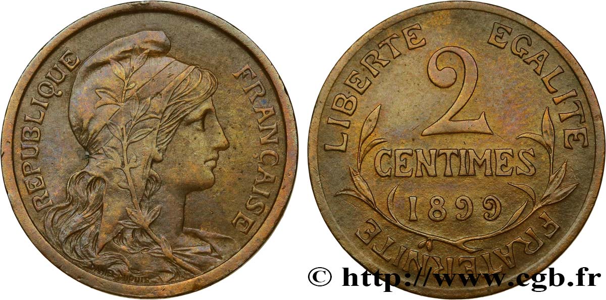 2 centimes Daniel-Dupuis 1899 Paris F.110/3 XF48 