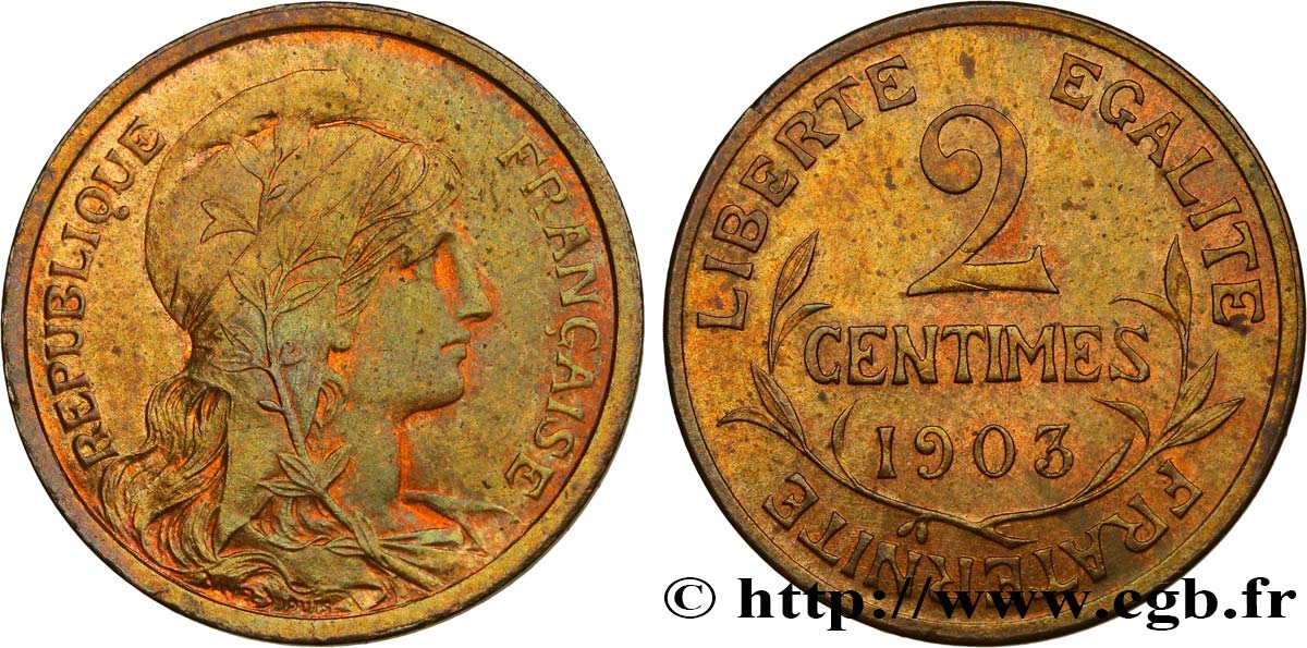 2 centimes Daniel-Dupuis 1903 Paris F.110/8 SPL58 
