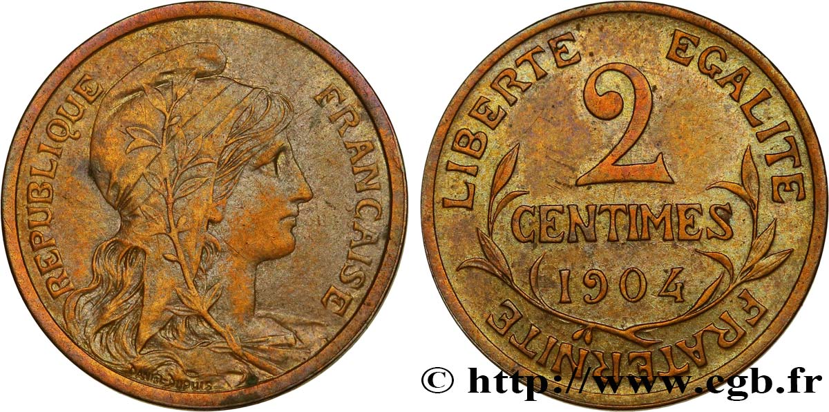 2 centimes Daniel-Dupuis 1904 Paris F.110/9 TTB45 