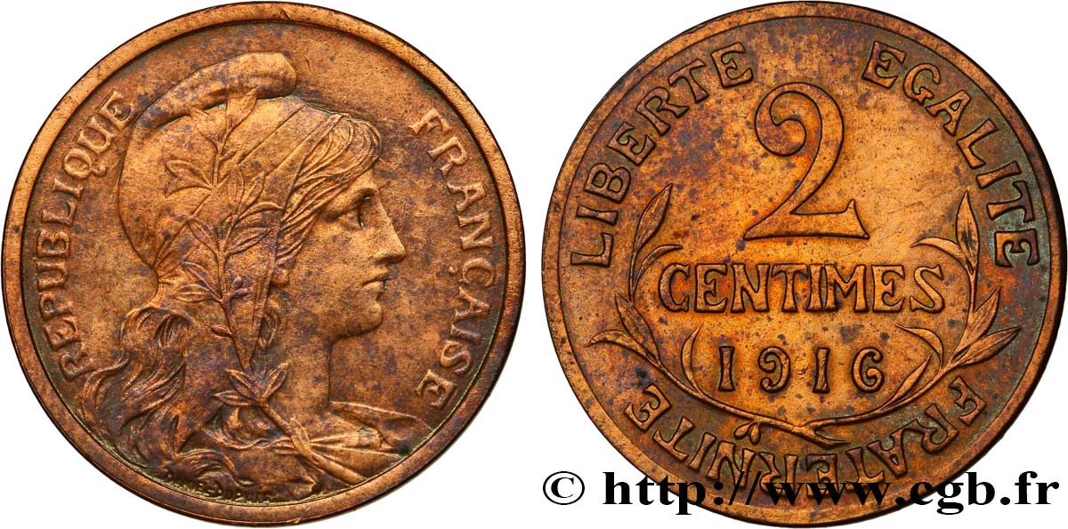 2 centimes Daniel-Dupuis 1916 Paris F.110/18 BB54 