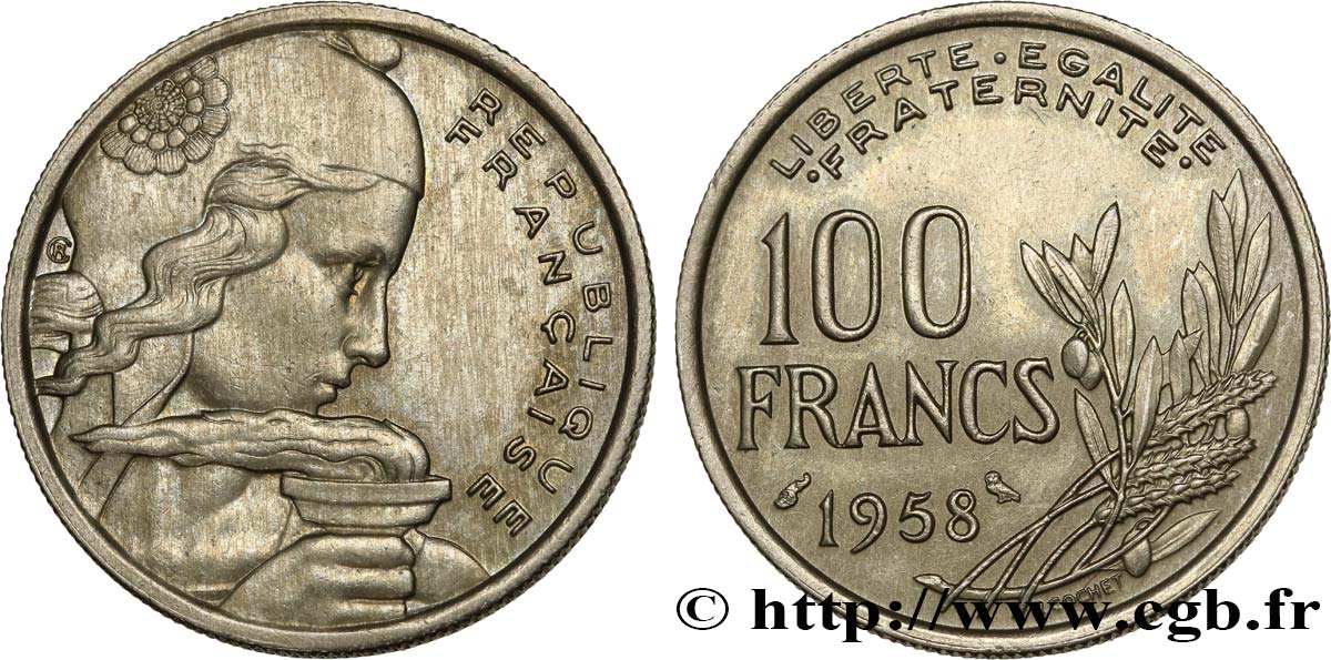 100 francs Cochet 1958  F.450/13 AU52 