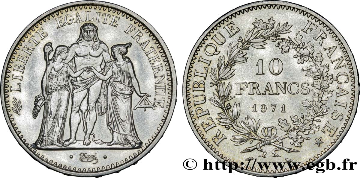 10 francs Hercule 1971  F.364/10 AU52 