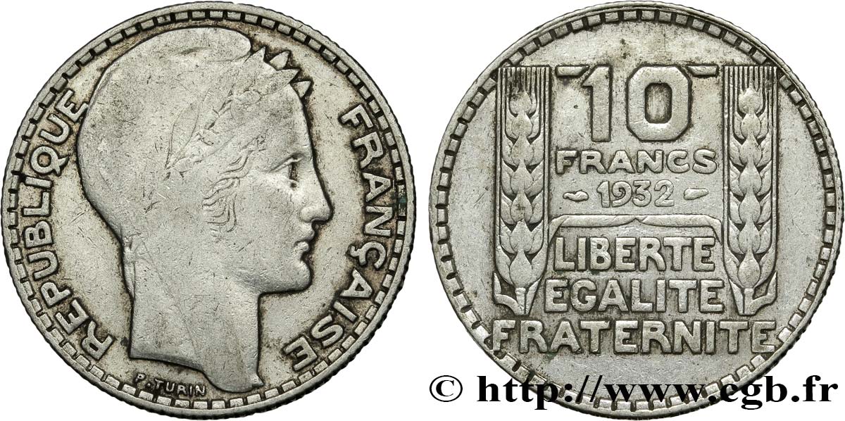 10 francs Turin 1932  F.360/5 VF25 