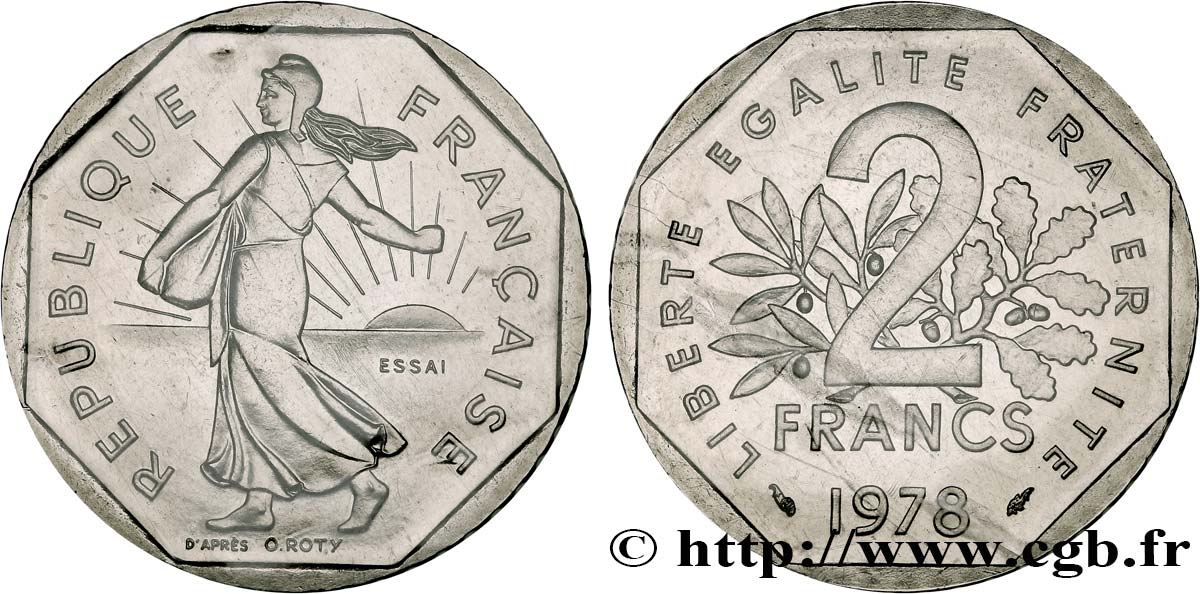 Essai de 2 francs Semeuse, nickel 1978 Pessac F.272/2 MS68 