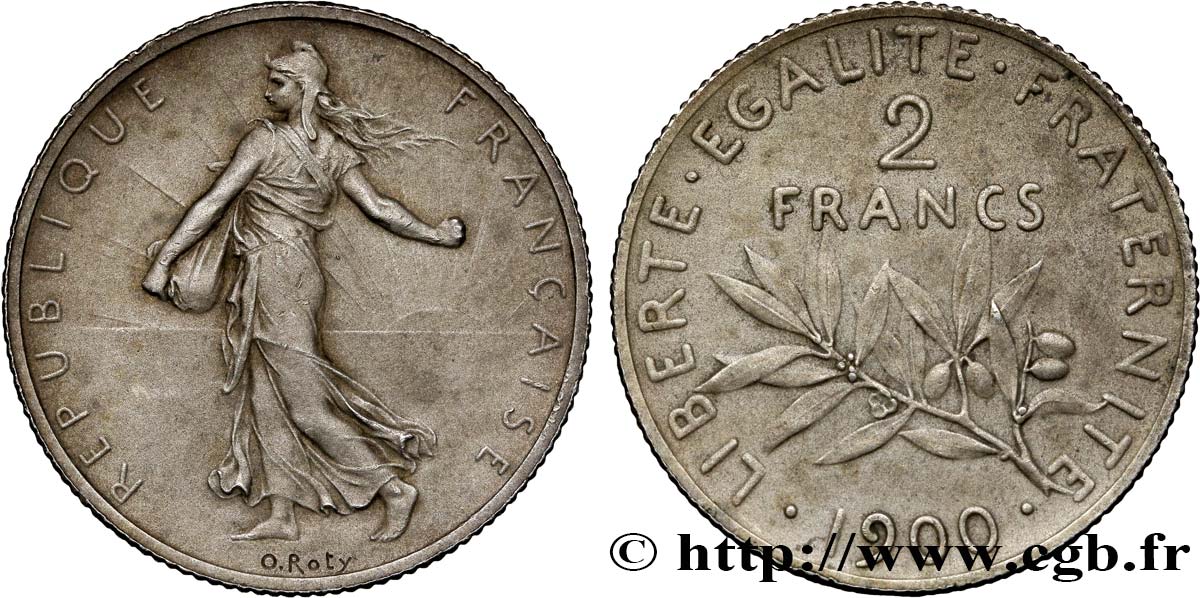 2 Francs Semeuse, flan mat 1900  F.266/5 MS64 