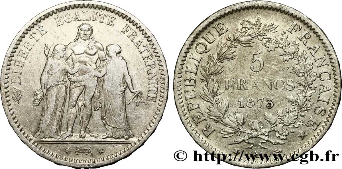 5 francs Hercule 1873 Paris F.334/9 BC35 