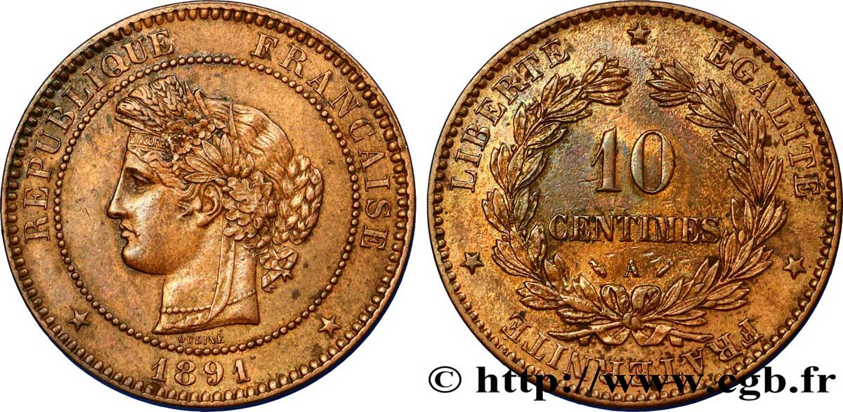 10 centimes Cérès 1891 Paris F.135/36 BB52