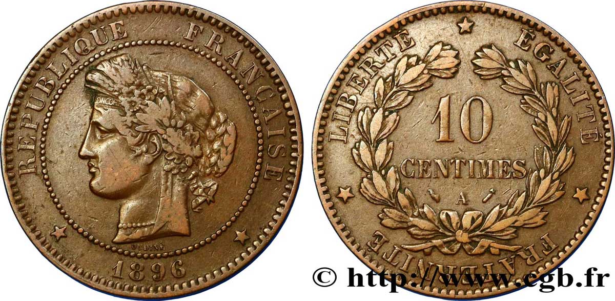 10 centimes Cérès 1896 Paris F.135/41 MBC42 