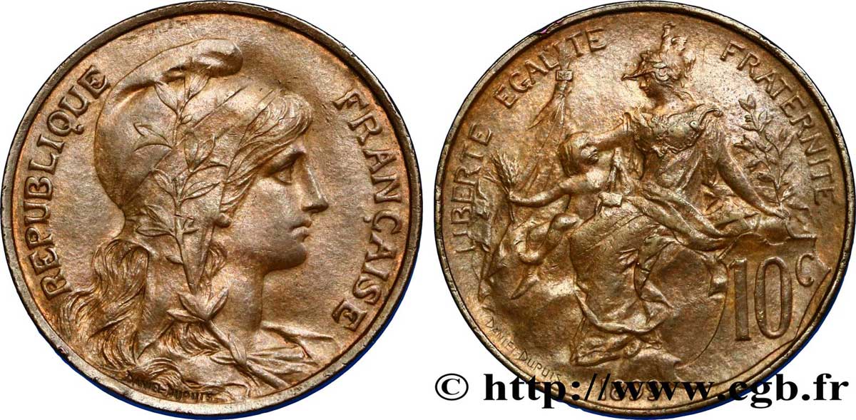 10 centimes Daniel-Dupuis 1899  F.136/7 AU55 