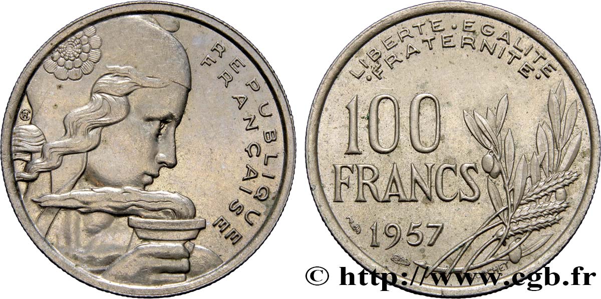 100 francs Cochet 1957  F.450/10 AU52 