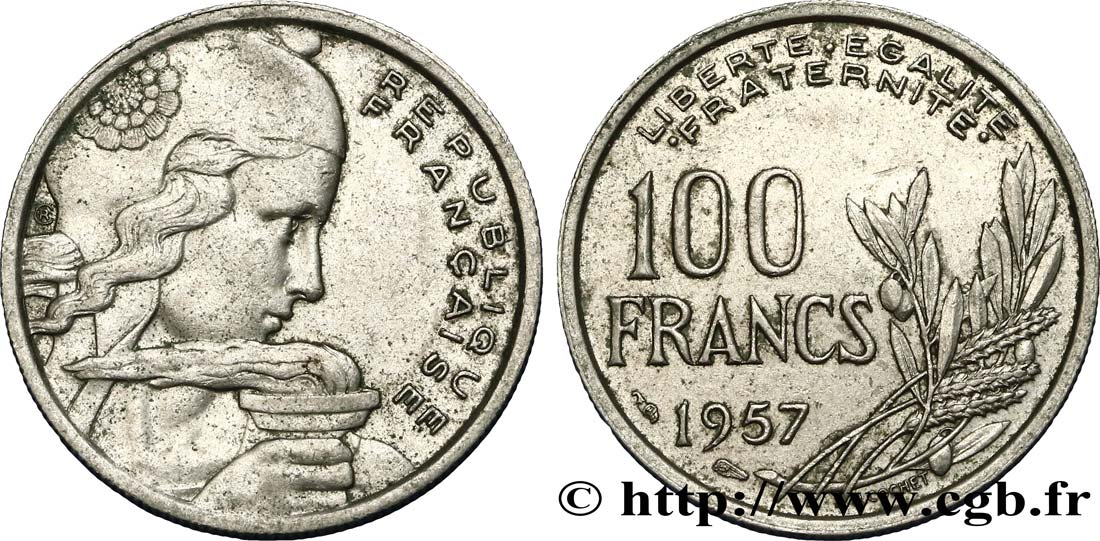 100 francs Cochet 1957  F.450/10 XF40 