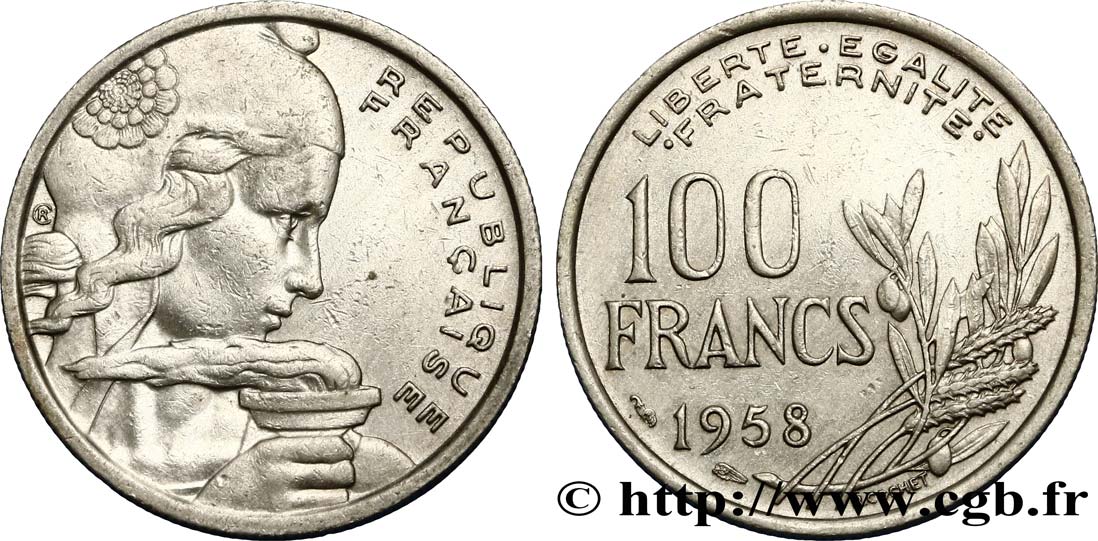 100 francs Cochet 1958 F.450/12 TTB40