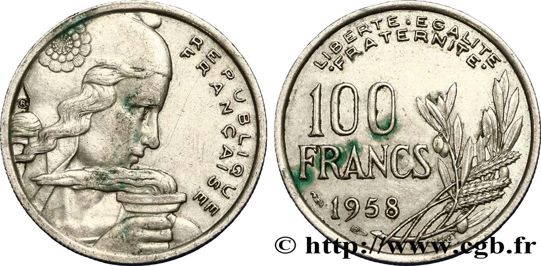 100 francs Cochet 1958 F.450/12 XF40
