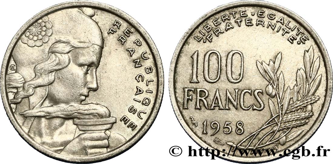 100 francs Cochet 1958 F.450/12 TTB40