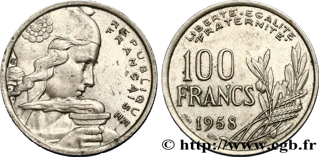 100 francs Cochet 1958  F.450/12 XF40 