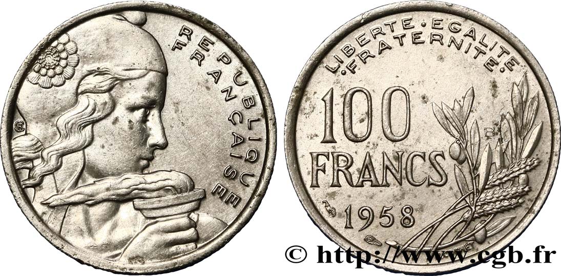 100 francs Cochet 1958 Beaumont-le-Roger F.450/14 TTB50