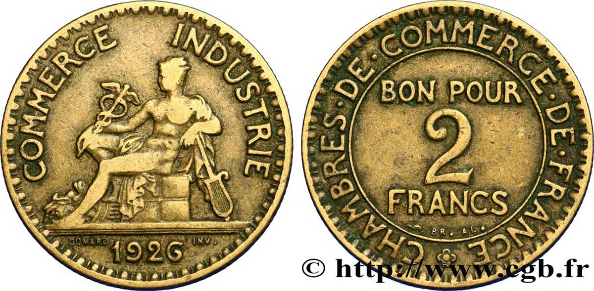 2 francs Chambres de Commerce 1926 F.267/8 VF25
