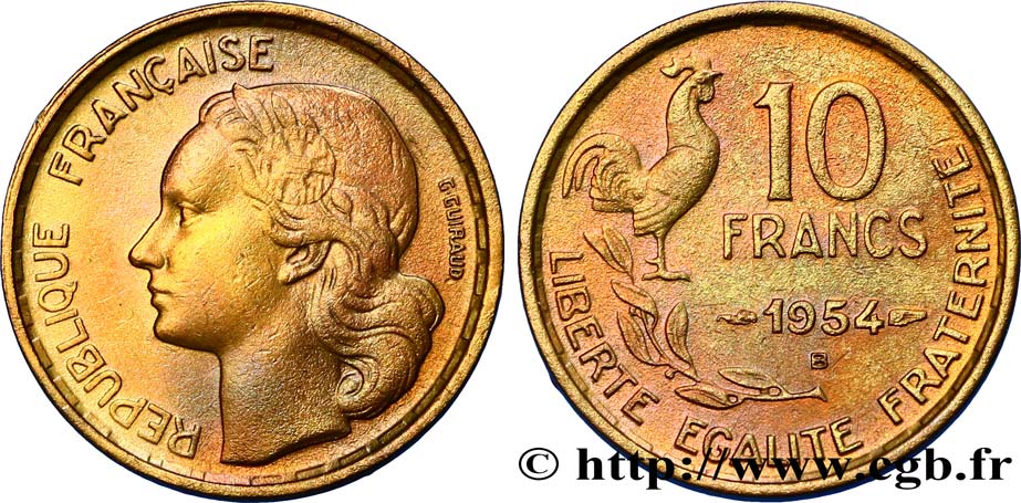 10 francs Guiraud 1954 Beaumont-Le-Roger F.363/11 XF